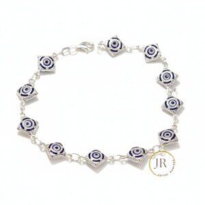 Lucky Evil Eye Bracelet in .925 Sterling Silver • Light Blue Eyes